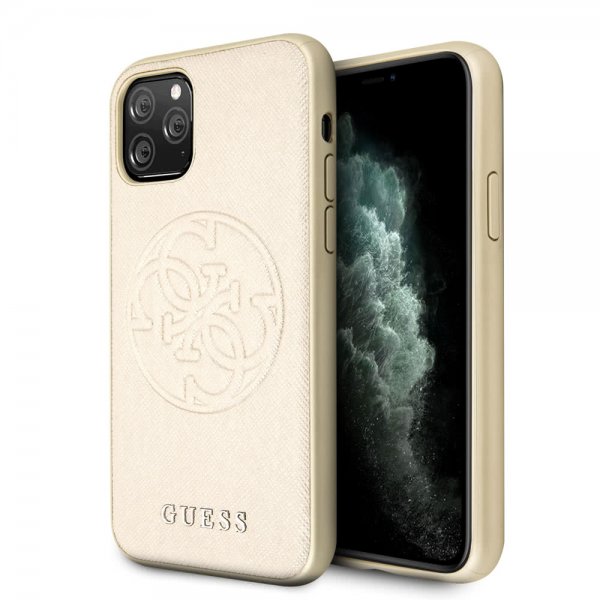 Guess iPhone 11 Pro Max Skal Saffiano Cover Guld