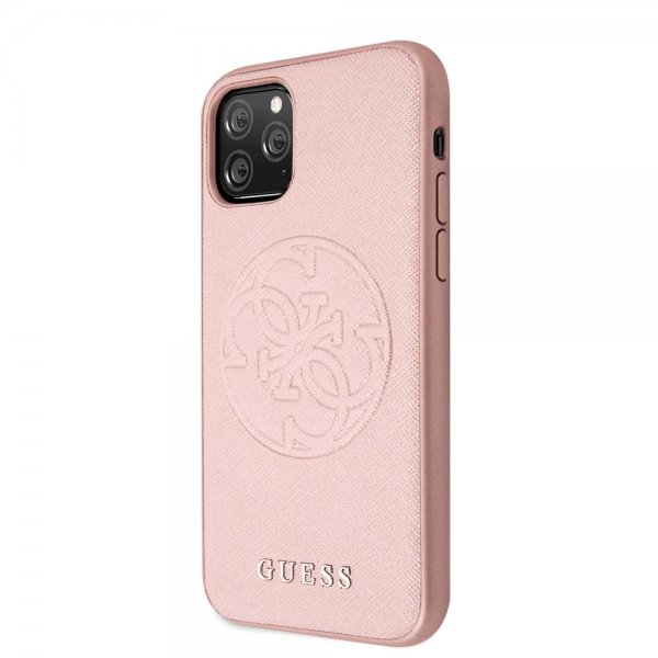 Guess iPhone 11 Pro Max Skal Saffiano Cover Rosaguld
