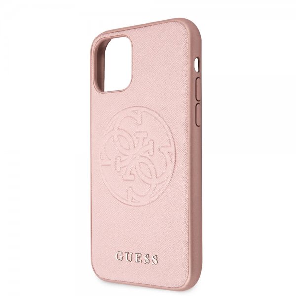 Guess iPhone 11 Pro Max Skal Saffiano Cover Rosaguld