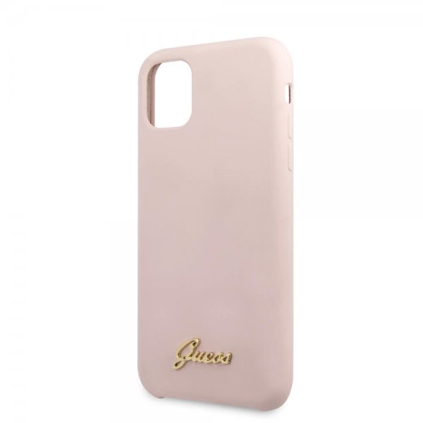Guess iPhone 11 Pro Max Skal Silicone Cover Vintage Rosa