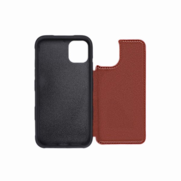 iPhone 11 Pro Max Cover Udklappelig Kortholder Brun