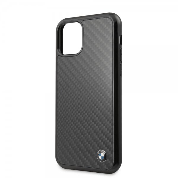 BMW iPhone 11 Pro Cover Kulfibertekstur Sort