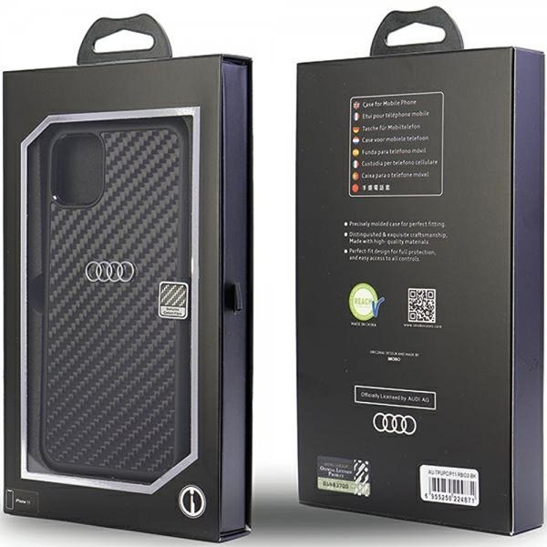 Audi iPhone 11 Cover Carbon Fiber Sort