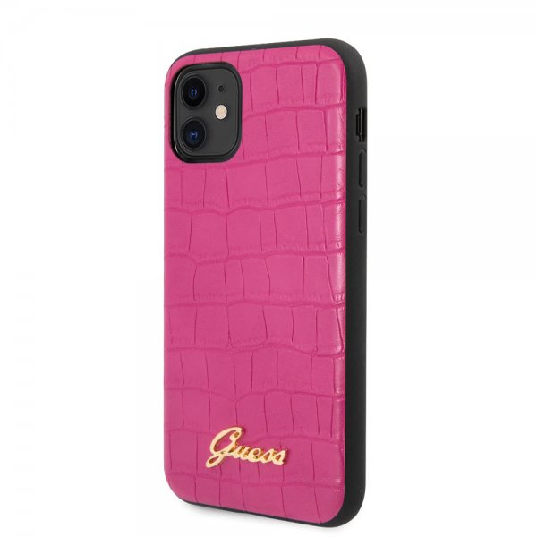 Guess iPhone 11 Cover Croco Rosa