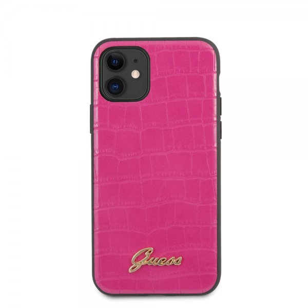 Guess iPhone 11 Cover Croco Rosa
