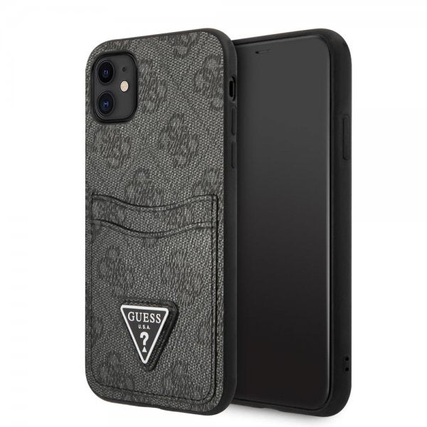 Guess iPhone 11 Cover Double Cardslot Metal Triangle Sort