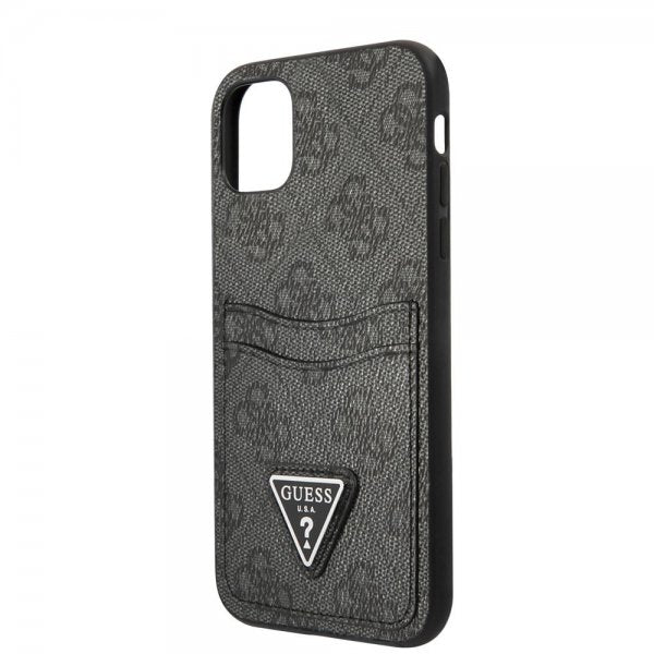 Guess iPhone 11 Cover Double Cardslot Metal Triangle Sort