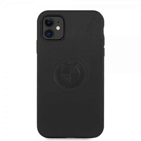 BMW iPhone 11 Cover Præget Logo Sort