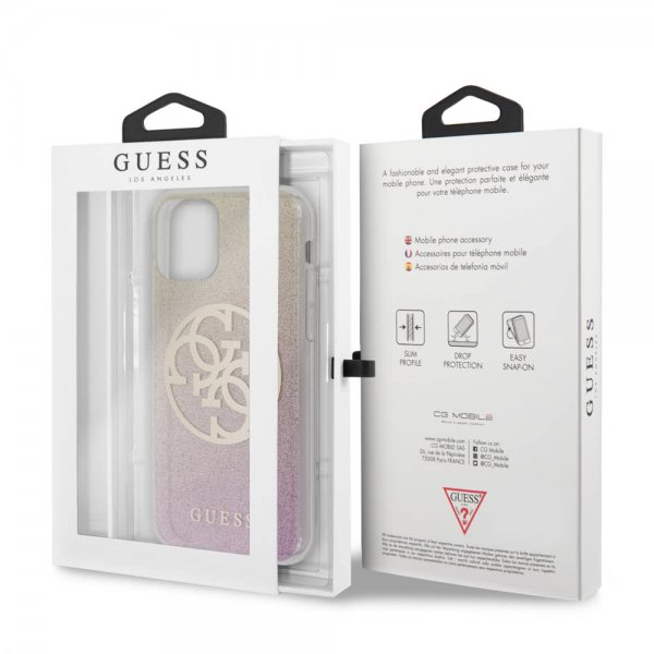 Guess iPhone 11 Cover Glitter Circle Rosaguld