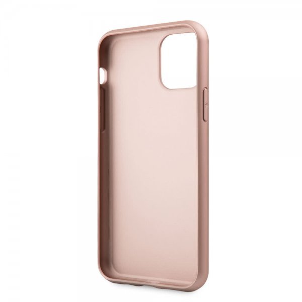 Guess iPhone 11 Cover Lædertekstur Rosaguld