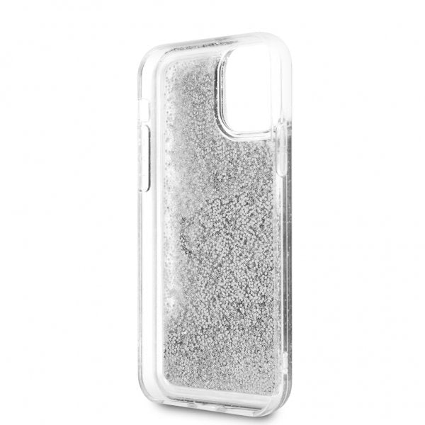 Guess iPhone 11 Cover Liquid Glitter Sølv Klar