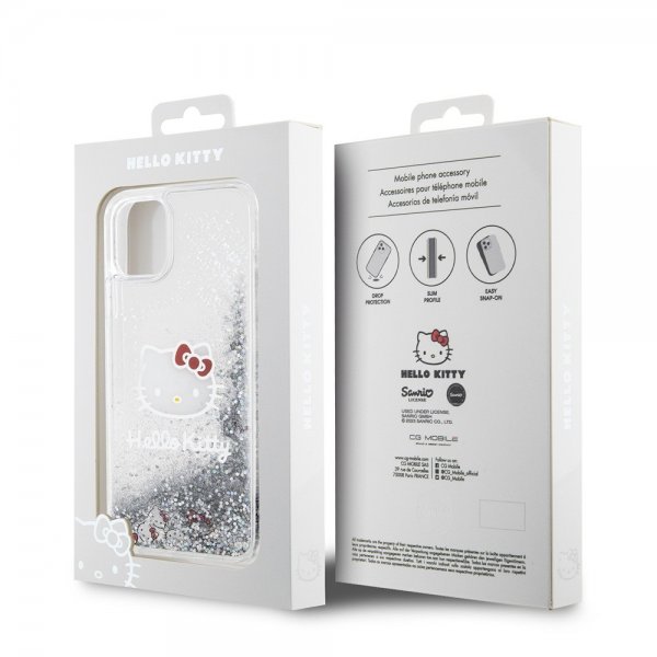 Hello Kitty iPhone 11 Cover Liquid Glitter Gennemsigtig