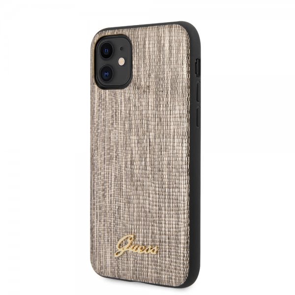 Guess iPhone 11 Cover Lizard Guld