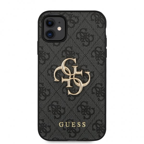 Guess iPhone 11 Cover Metal Logo Grå