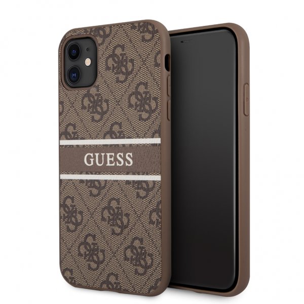 Guess iPhone 11 Cover Printed Stripe Brun