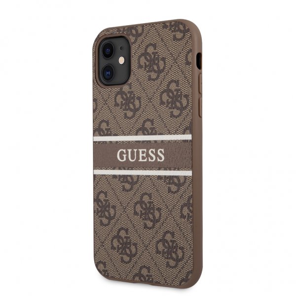 Guess iPhone 11 Cover Printed Stripe Brun