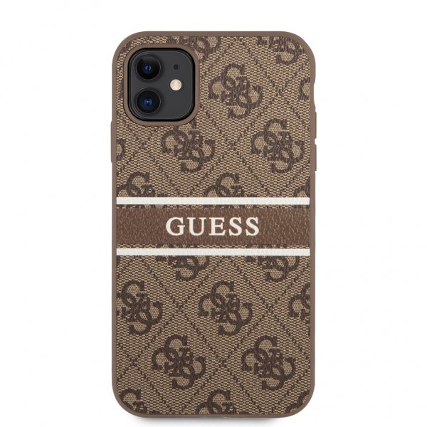 Guess iPhone 11 Cover Printed Stripe Brun