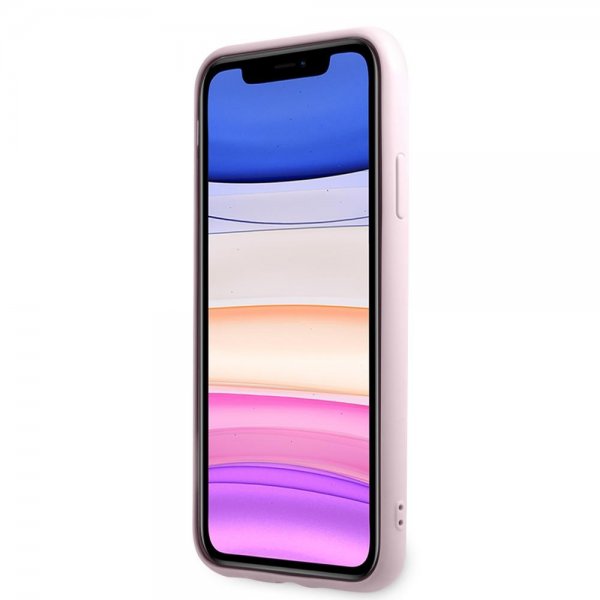 Guess iPhone 11 Cover Saffiano Metal Logo Lilla