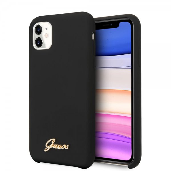 Guess iPhone 11 Cover Silikone Vintage Sort