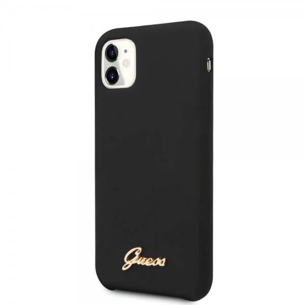 Guess iPhone 11 Cover Silikone Vintage Sort