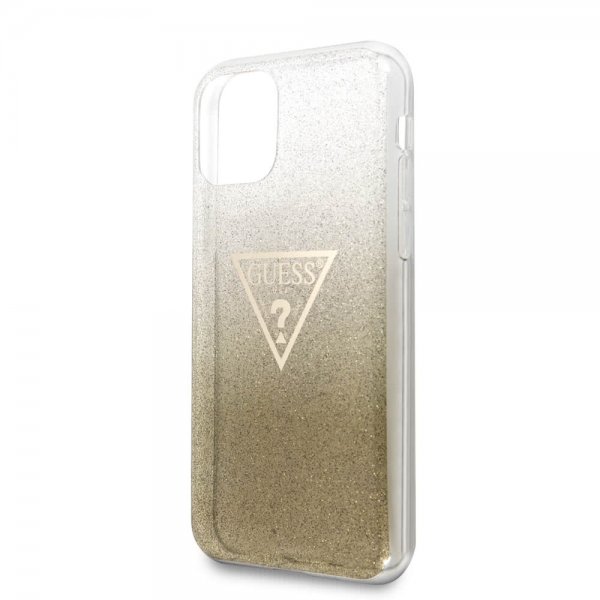 Guess iPhone 11 Cover Solid Glitter Guld