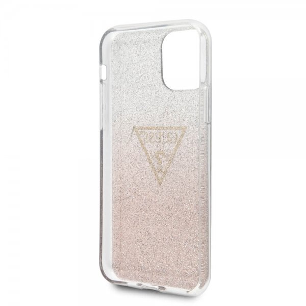 Guess iPhone 11 Cover Solid Glitter Cover Rosa