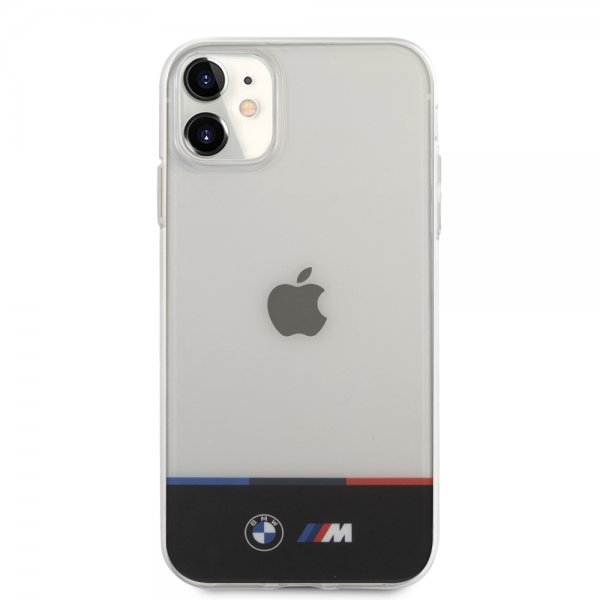 BMW iPhone 11 Cover Tricolor Stripe Transparent