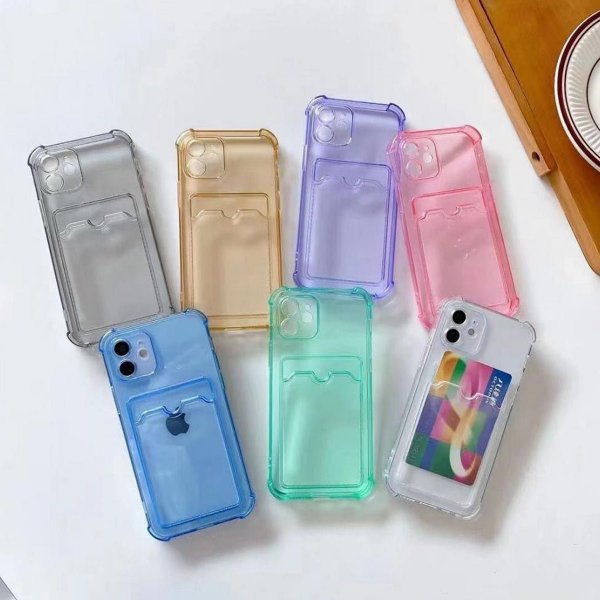 iPhone 11 Cover Kortholder Stødsikkert Gennemsigtigt
