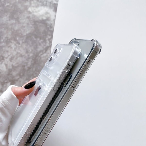 iPhone 11 Cover Kortholder Stødsikkert Gennemsigtigt