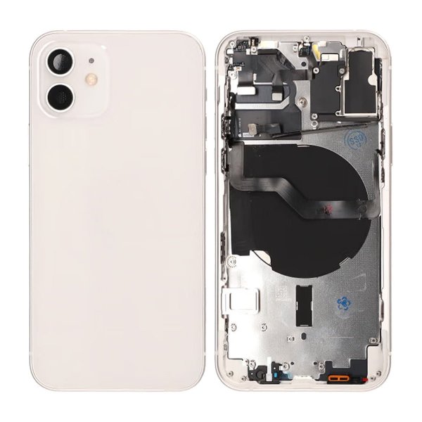 iPhone 12 Bagside med Komplet Ramme OEM - Hvid