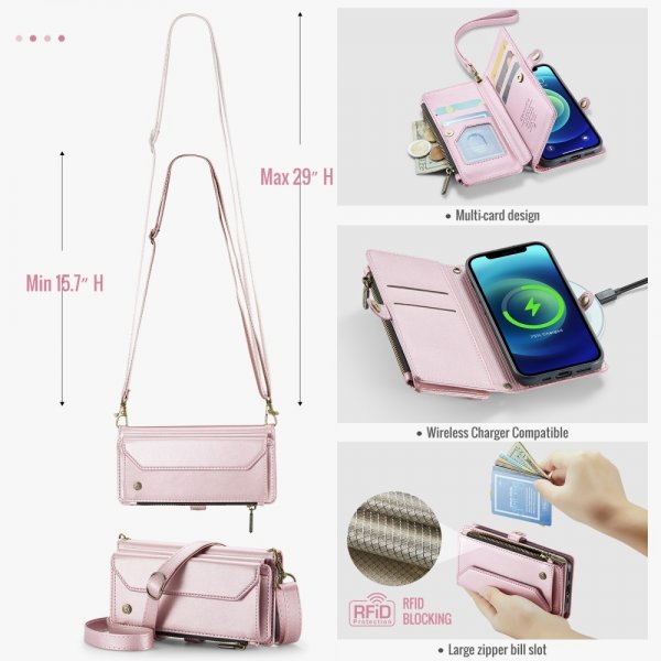 CaseMe iPhone 12/iPhone 12 Pro Etui C36 Serie Rosa