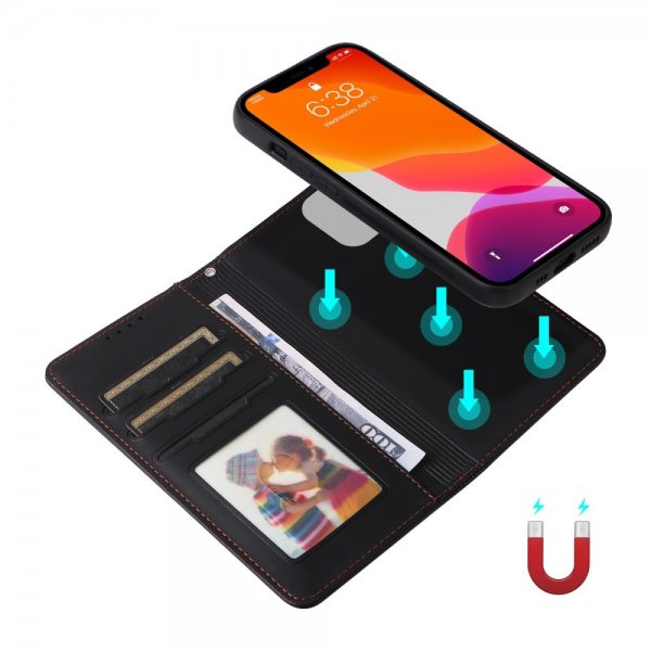 Betopnice iPhone 12/iPhone 12 Pro Etui med Aftageligt Cover 005 Sort