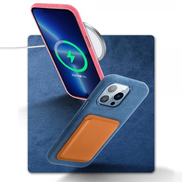 iPhone 12/iPhone 12 Pro Cover Alcantara MagSafe Grå
