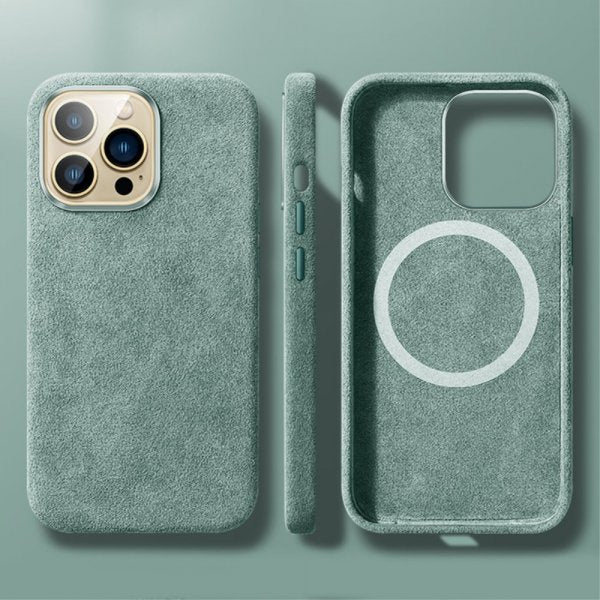 iPhone 12/iPhone 12 Pro Cover Alcantara MagSafe Grøn