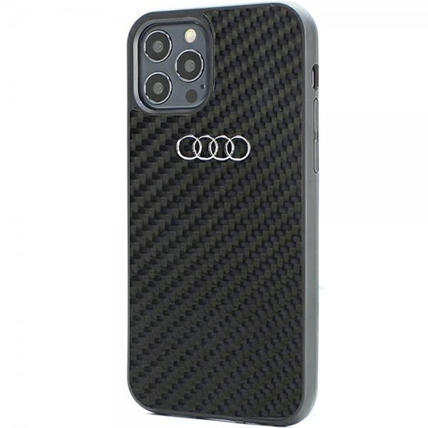 Audi iPhone 12/iPhone 12 Pro Cover Carbon Fiber Sort