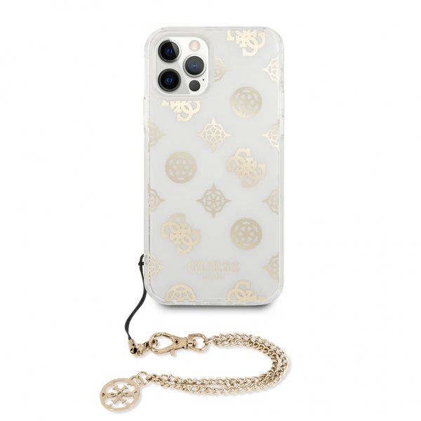 Guess iPhone 12/iPhone 12 Pro Etui Kæde Peony Guld