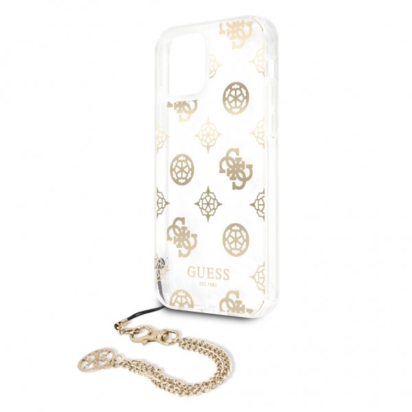 Guess iPhone 12/iPhone 12 Pro Etui Kæde Peony Guld
