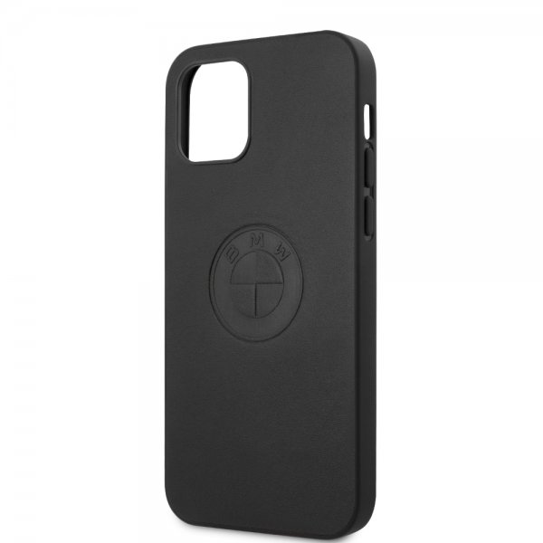 BMW iPhone 12/iPhone 12 Pro Cover Præget Logo Sort