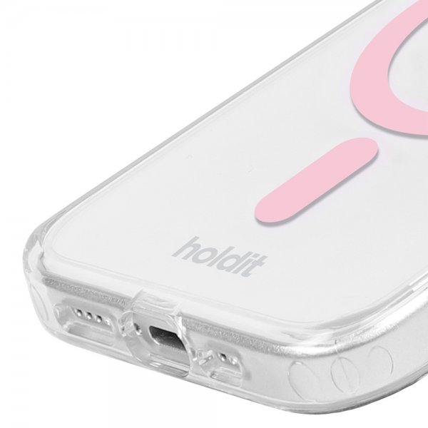 holdit iPhone 12/iPhone 12 Pro Cover MagSafe Cover Rosa Transparent