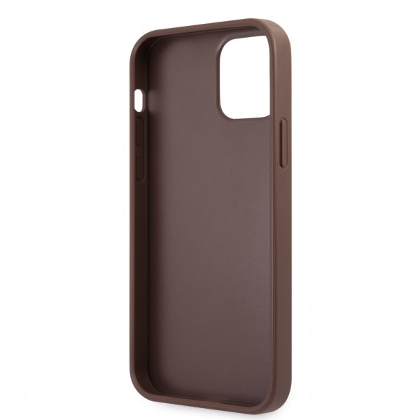 Guess iPhone 12/iPhone 12 Pro Cover Metal Logo Brun