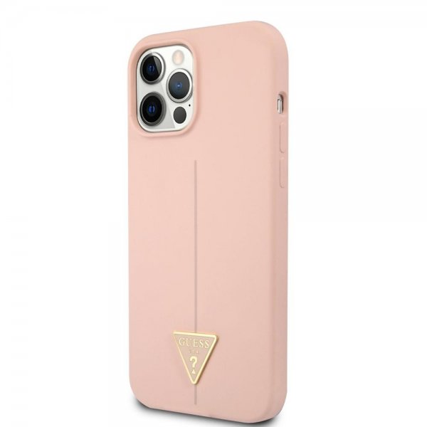 Guess iPhone 12/iPhone 12 Pro Cover Metal Triangle Rosa
