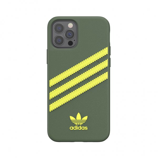Adidas iPhone 12/iPhone 12 Pro Cover Støbt Etui PU Wild Pine/Acid Yellow