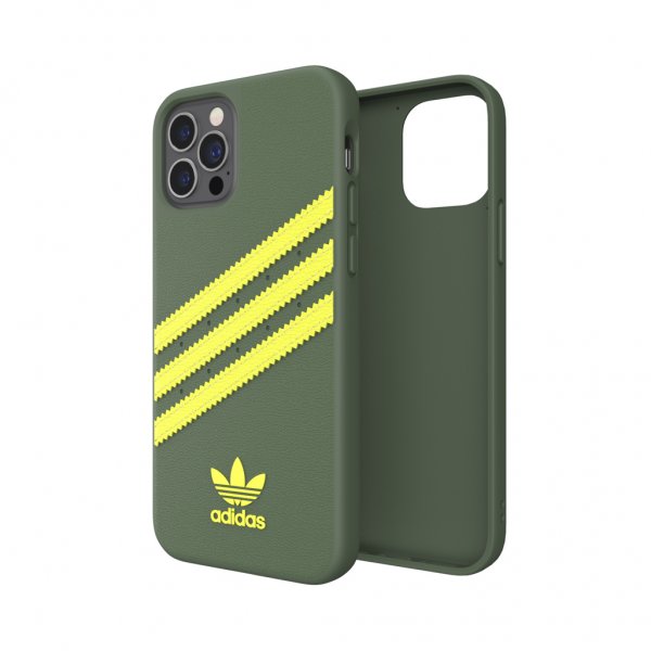 Adidas iPhone 12/iPhone 12 Pro Cover Støbt Etui PU Wild Pine/Acid Yellow