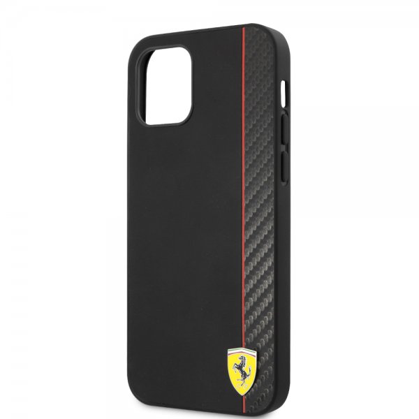 Ferrari iPhone 12/iPhone 12 Pro Cover On Track Carbon Stripe Sort