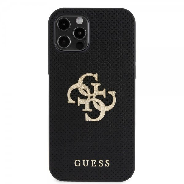 Guess iPhone 12/iPhone 12 Pro Cover Perforated Glitter Sort
