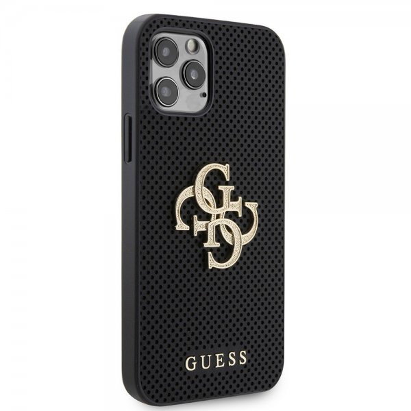 Guess iPhone 12/iPhone 12 Pro Cover Perforated Glitter Sort