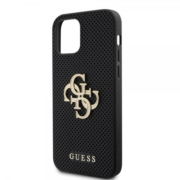 Guess iPhone 12/iPhone 12 Pro Cover Perforated Glitter Sort