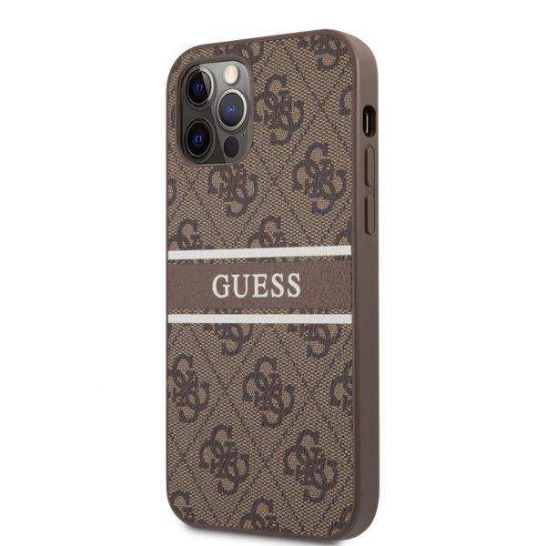 Guess iPhone 12/iPhone 12 Pro Cover Printed Stripe Brun