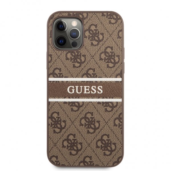 Guess iPhone 12/iPhone 12 Pro Cover Printed Stripe Brun