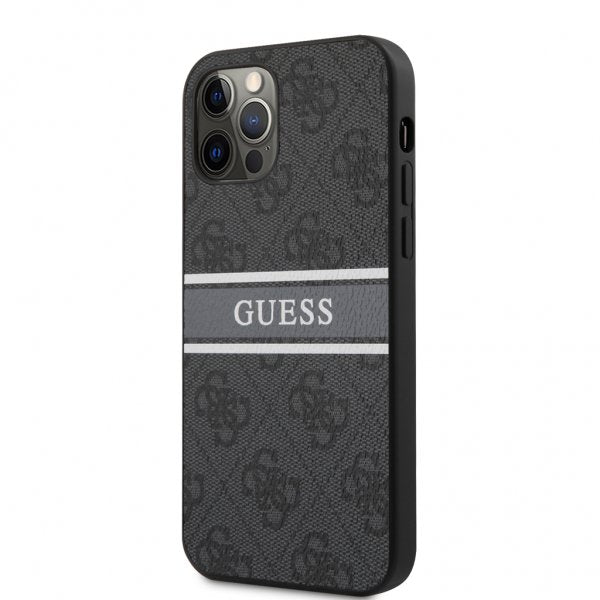 Guess iPhone 12/iPhone 12 Pro Cover Printed Stripe Grå
